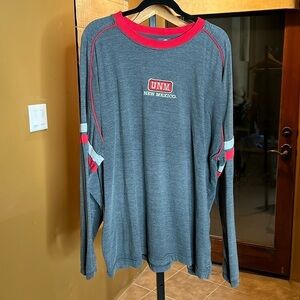 Vintage Active 100% Cotton UNM New Mexico Gray Red LS Tee Size 2XL